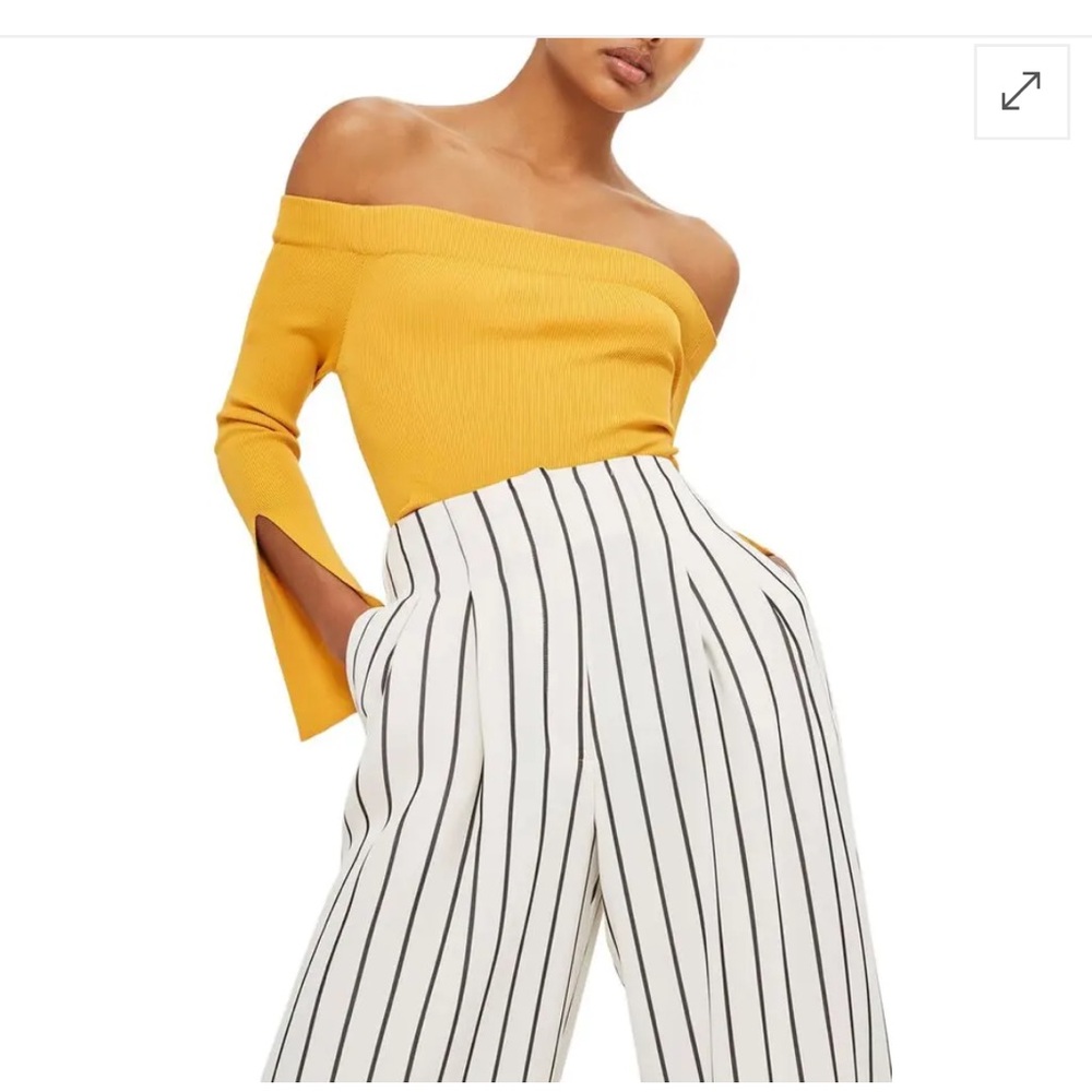 Topshop High Waist Wide Leg Crop Trousers. Size 6. - Picture 2 of 15